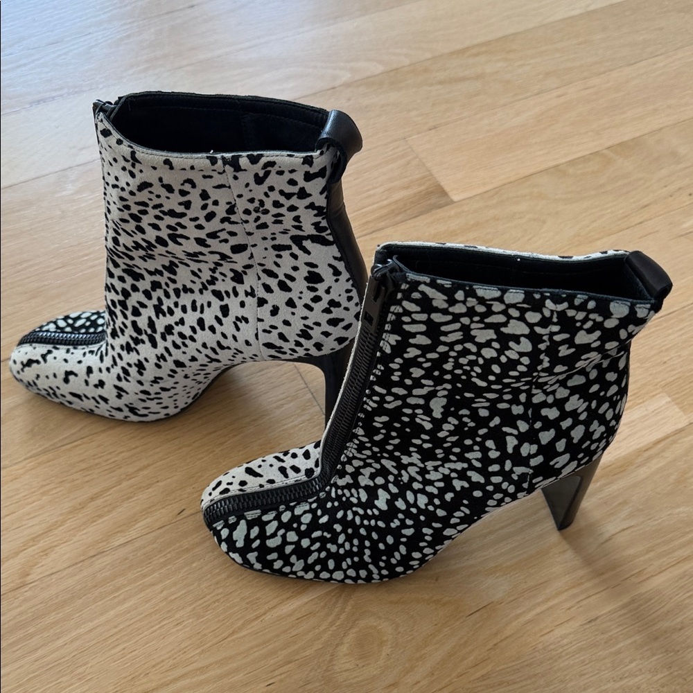 Rag & bone Spot-Print Block Heel Ankle Boots - Black & White - Picture 4 of 7